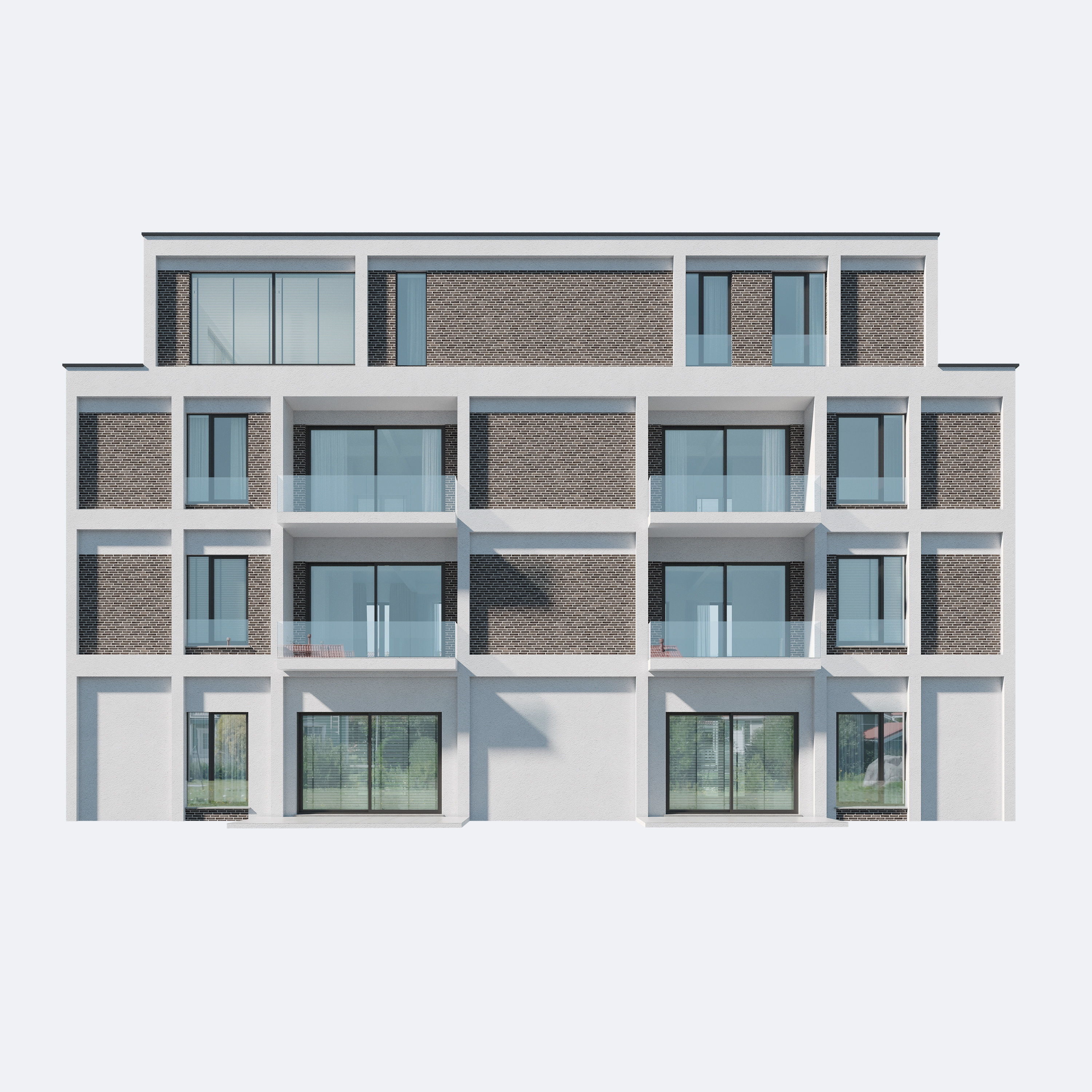 Modern Apartment Building 1 3D model_5