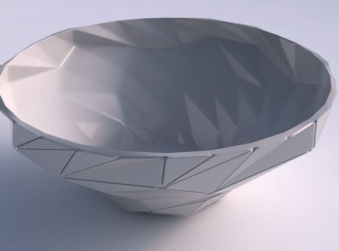 Bowl wide and twisted with random triangle plates 2 3D print model