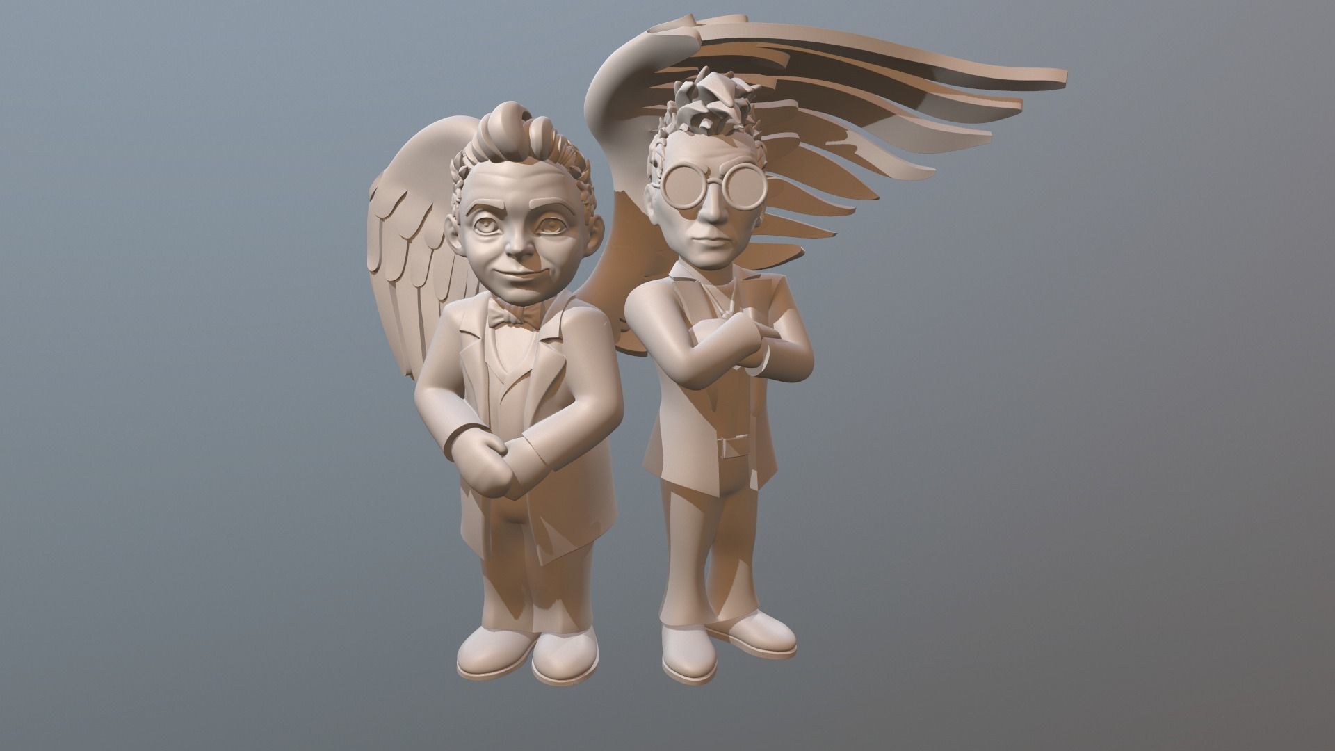 Aziraphale and Crowley 3D print model_2