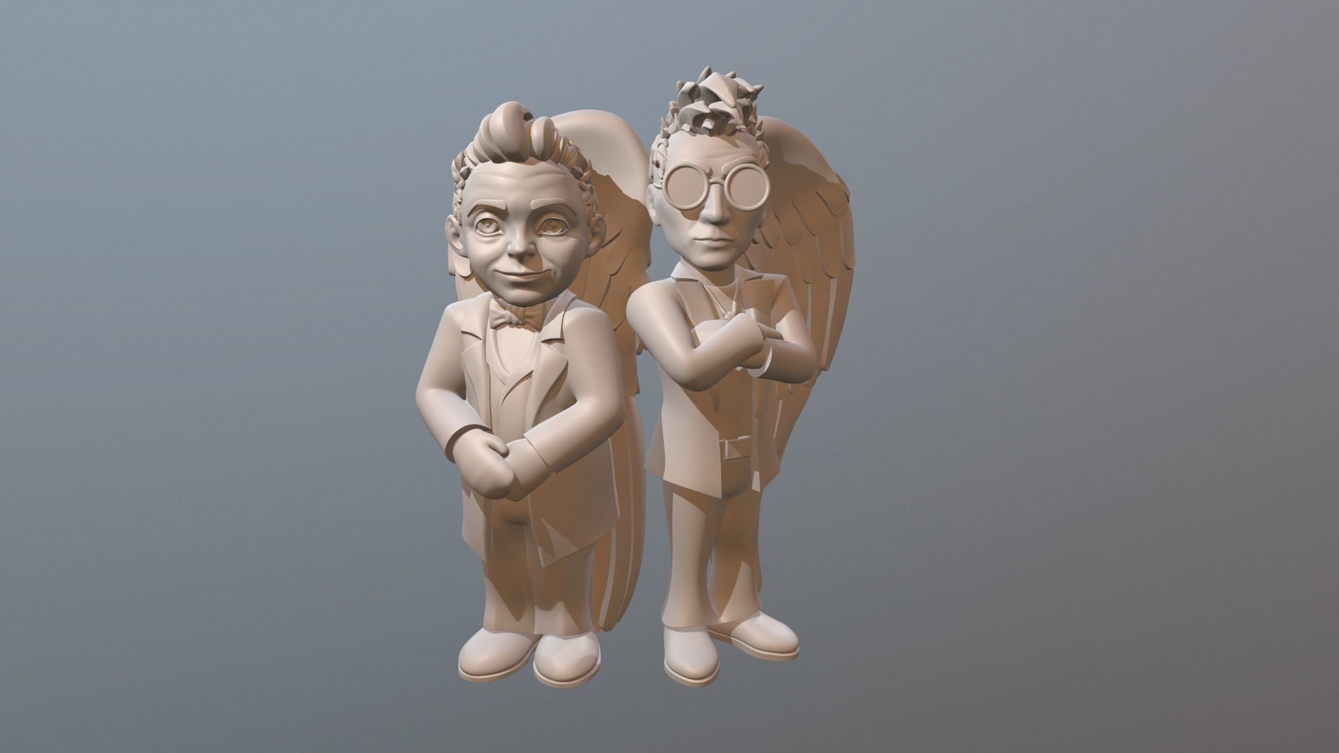 Aziraphale and Crowley 3D print model_5