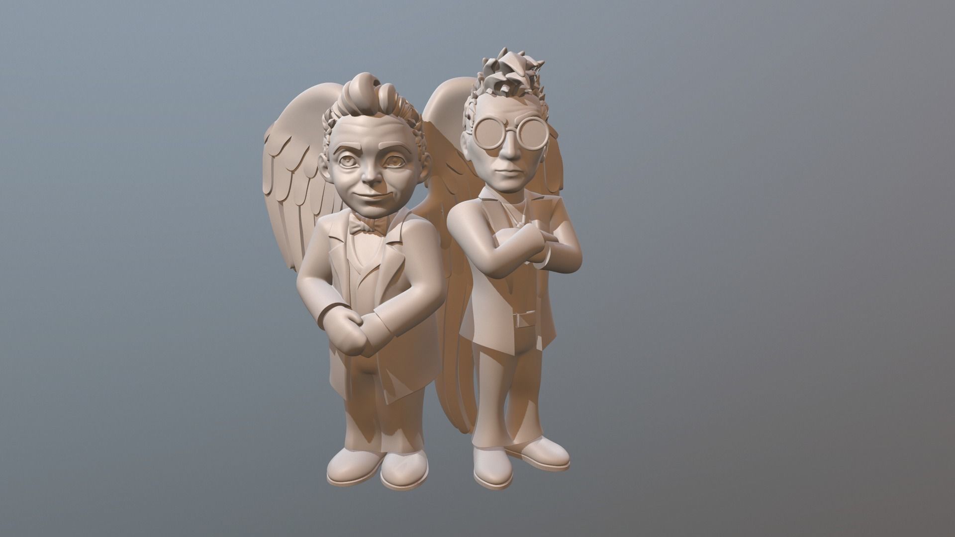 Aziraphale and Crowley 3D print model_3