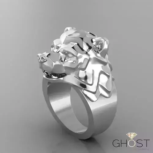 Bear head 3d ring 3D print model