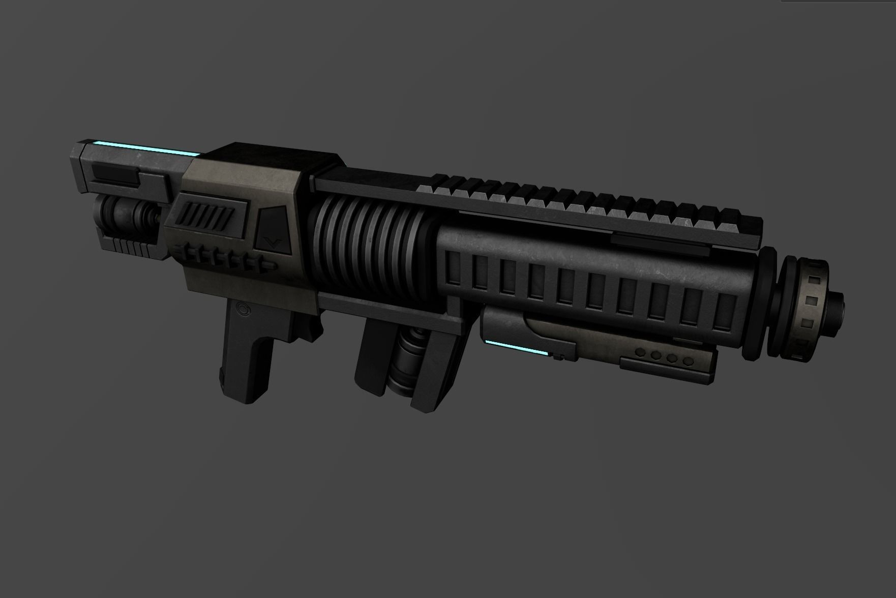 Sci-fi Weapon Low-poly 3D model_6