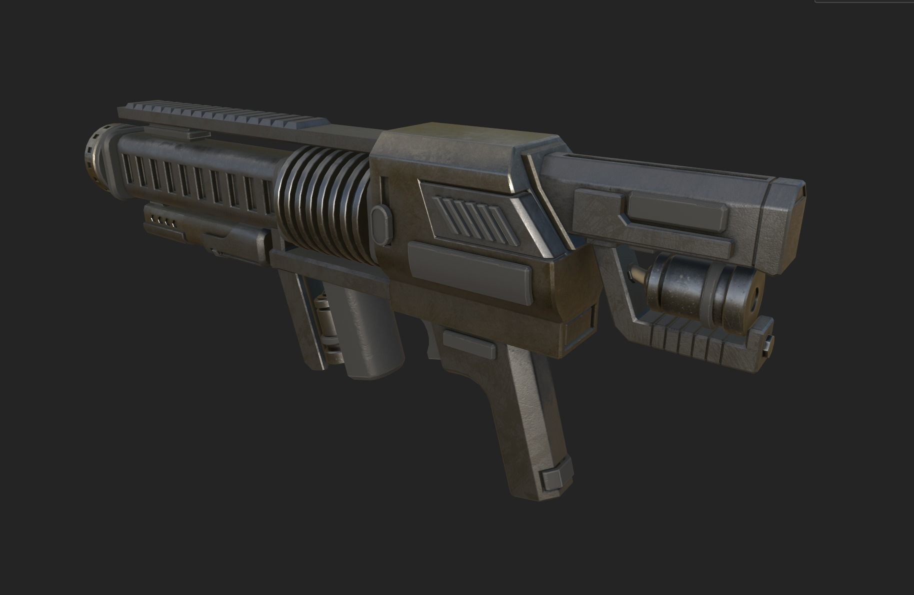 Sci-fi Weapon Low-poly 3D model_1