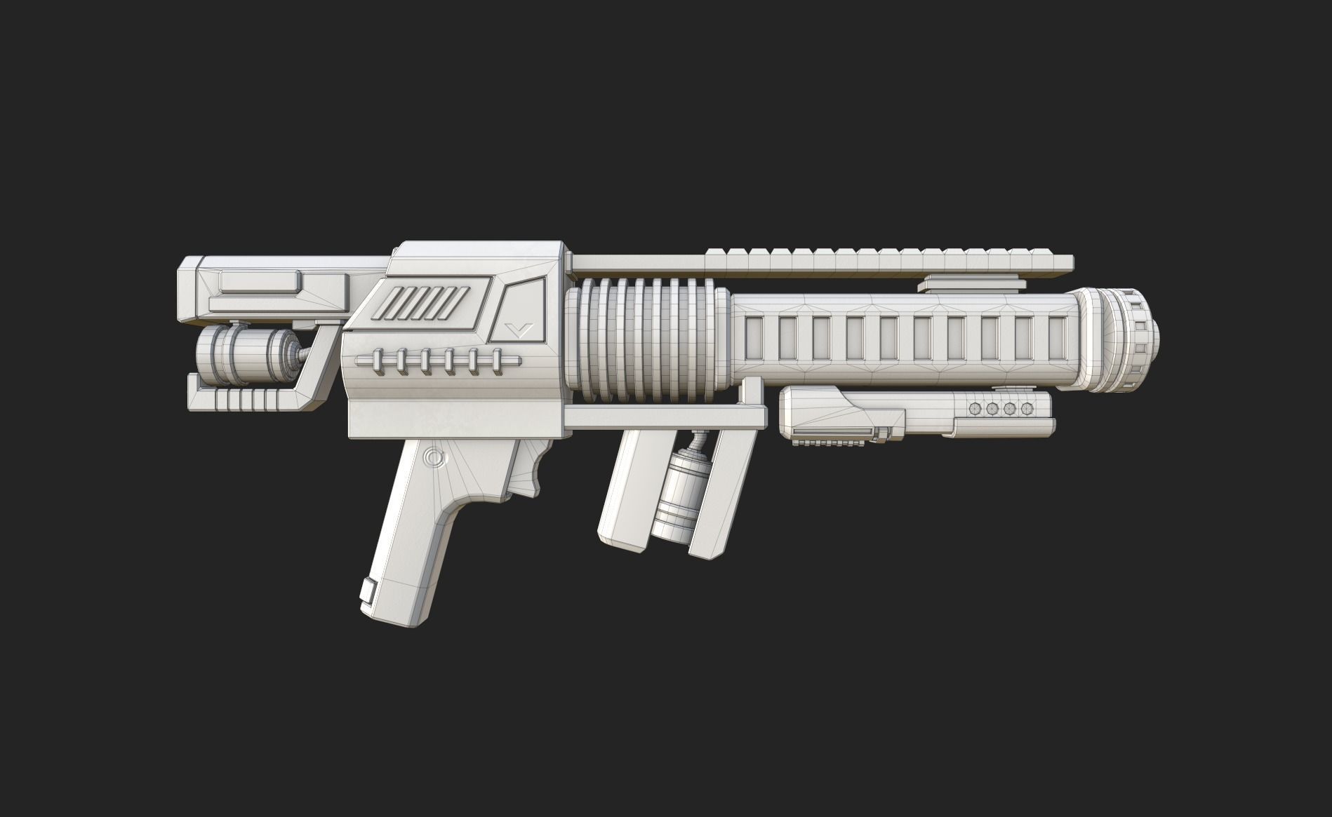 Sci-fi Weapon Low-poly 3D model_8