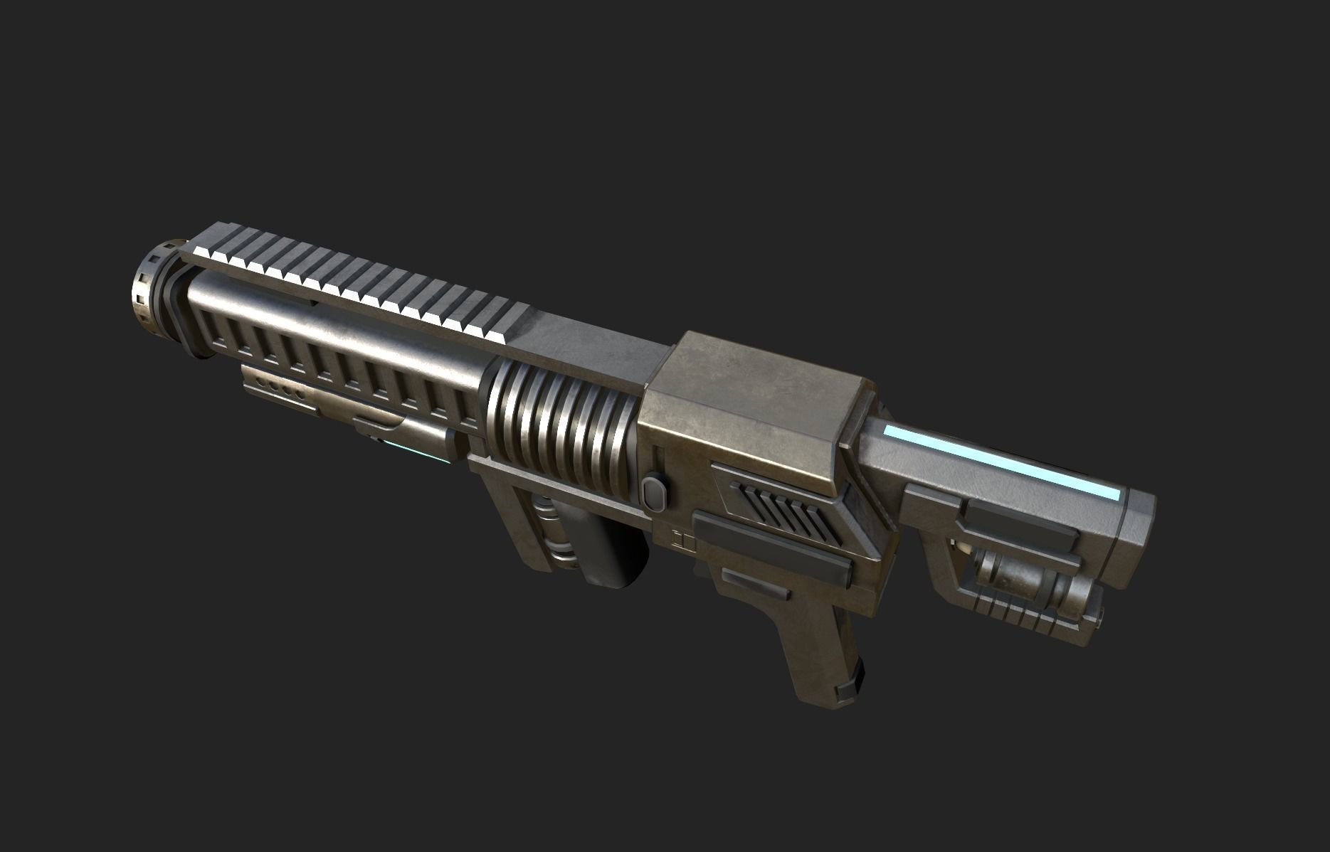 Sci-fi Weapon Low-poly 3D model_12