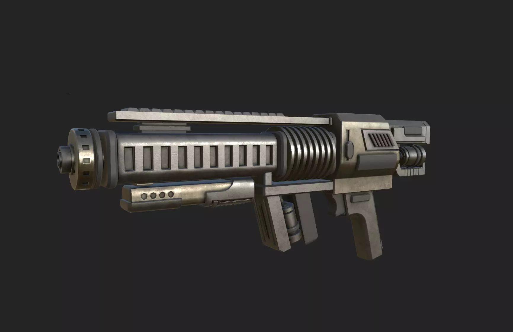 Sci-fi Weapon Low-poly 3D model_0