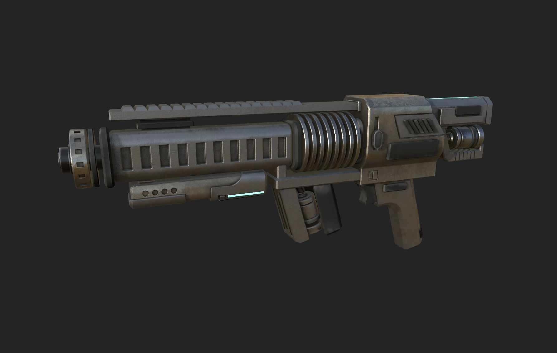 Sci-fi Weapon Low-poly 3D model_9