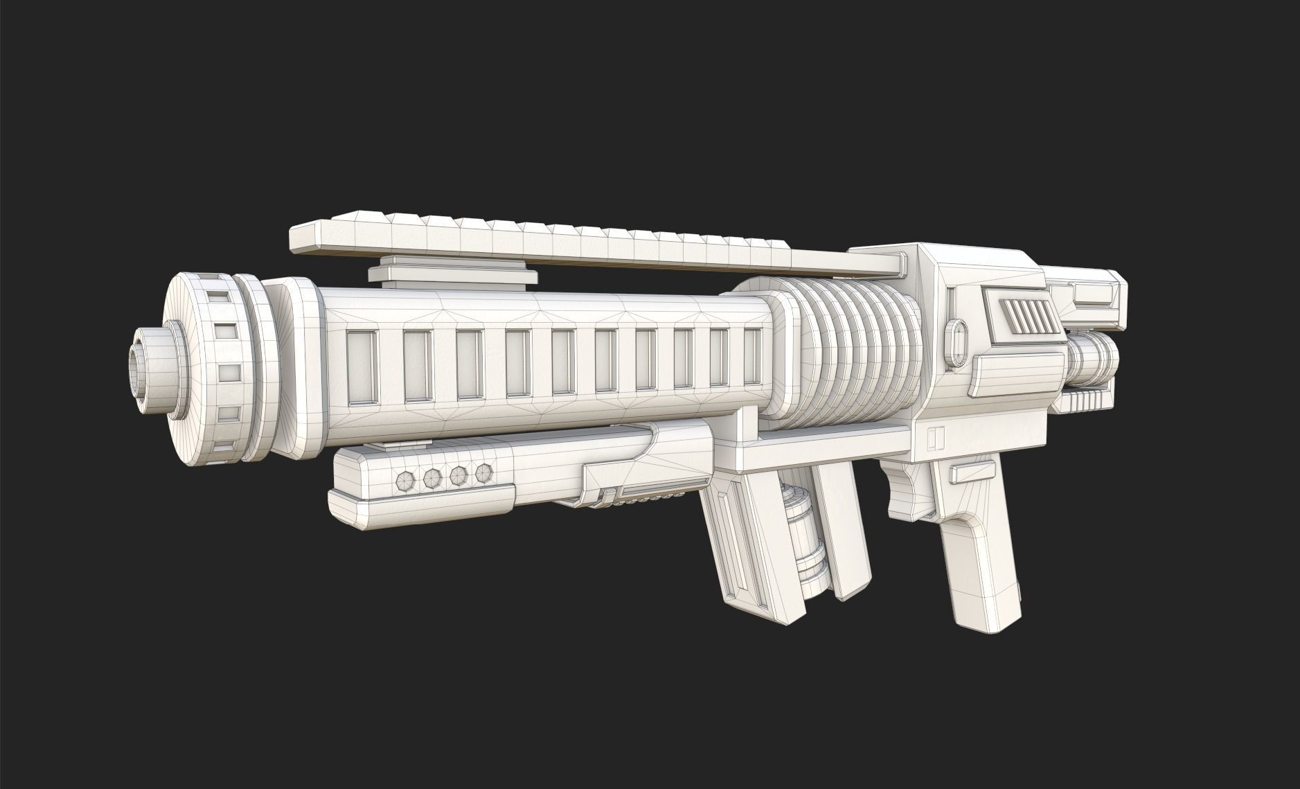 Sci-fi Weapon Low-poly 3D model_7