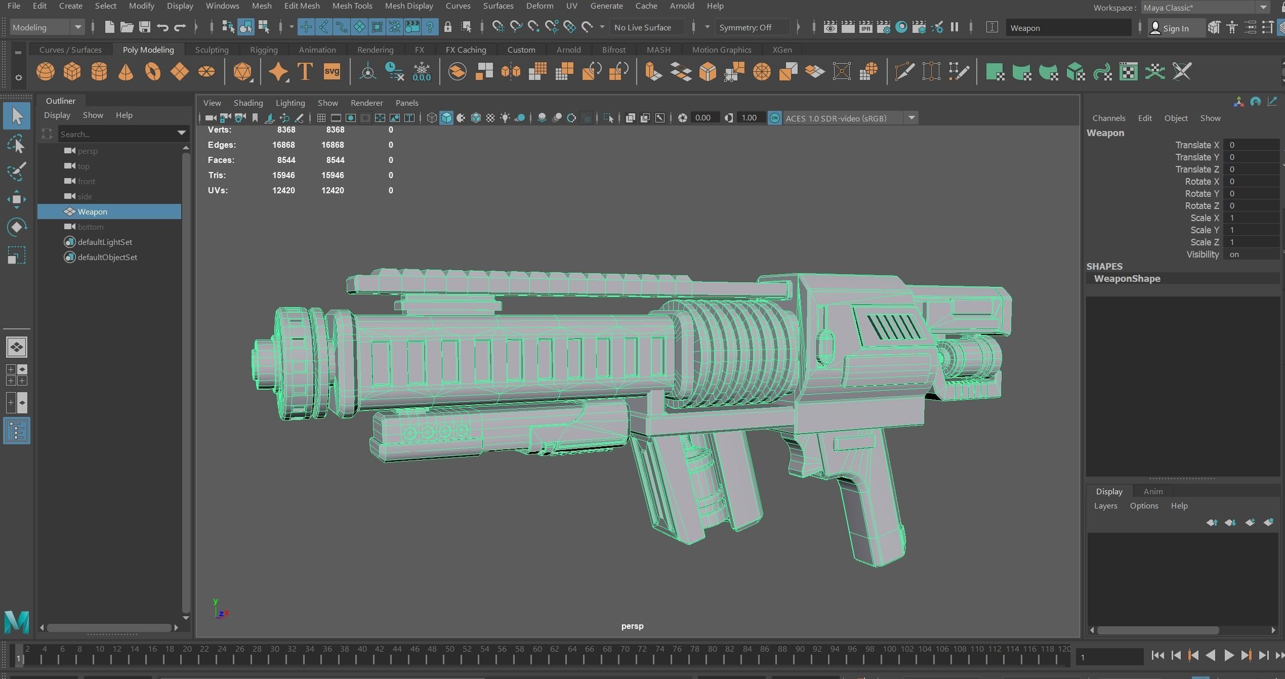 Sci-fi Weapon Low-poly 3D model_3