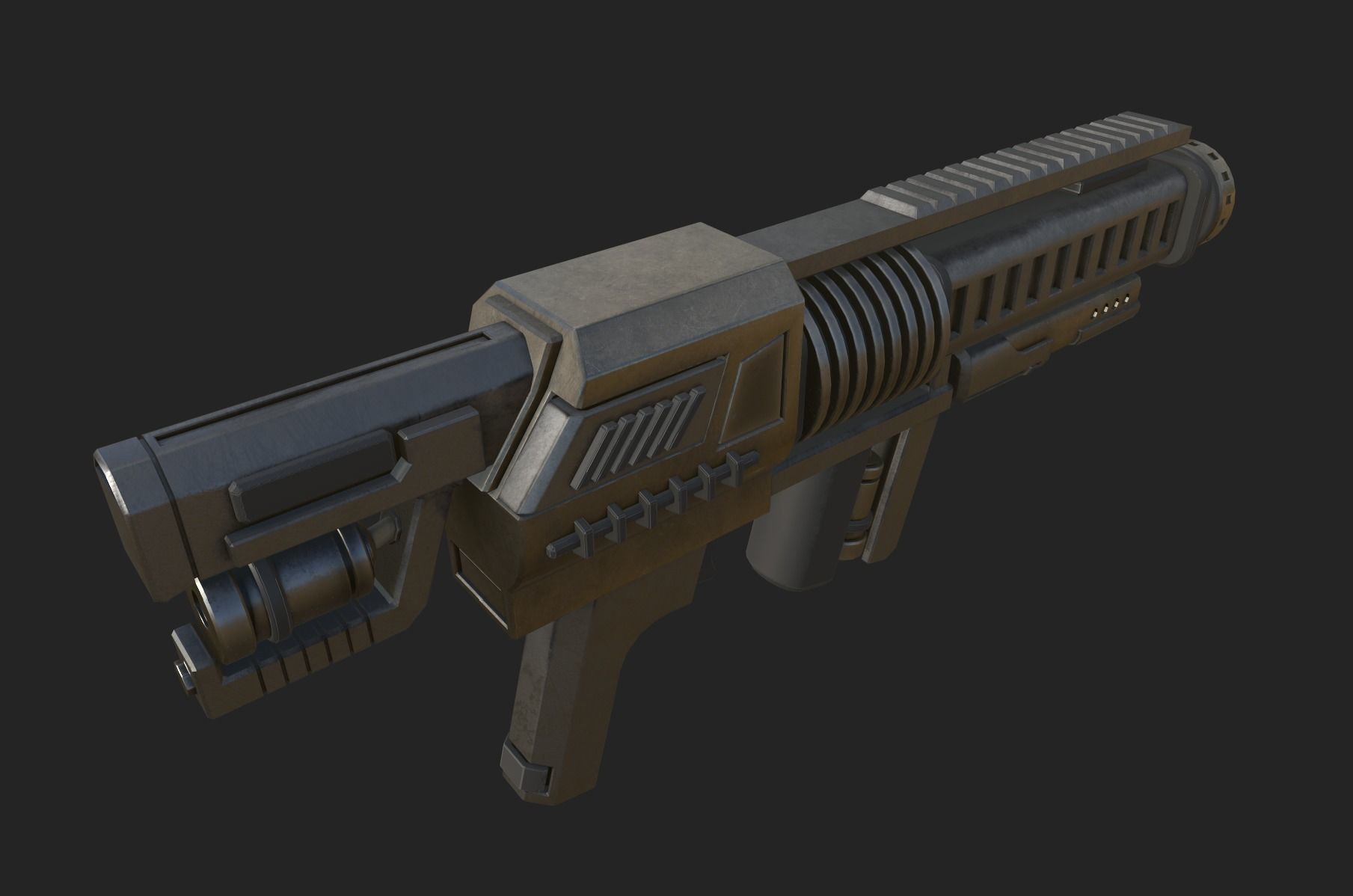 Sci-fi Weapon Low-poly 3D model_2