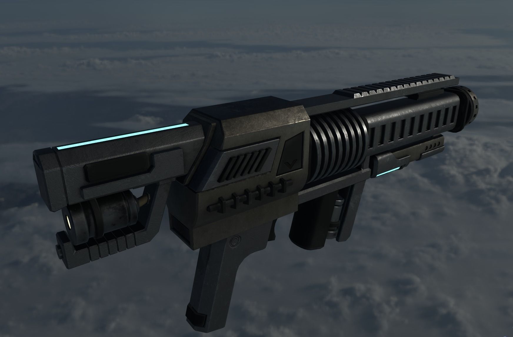 Sci-fi Weapon Low-poly 3D model_5