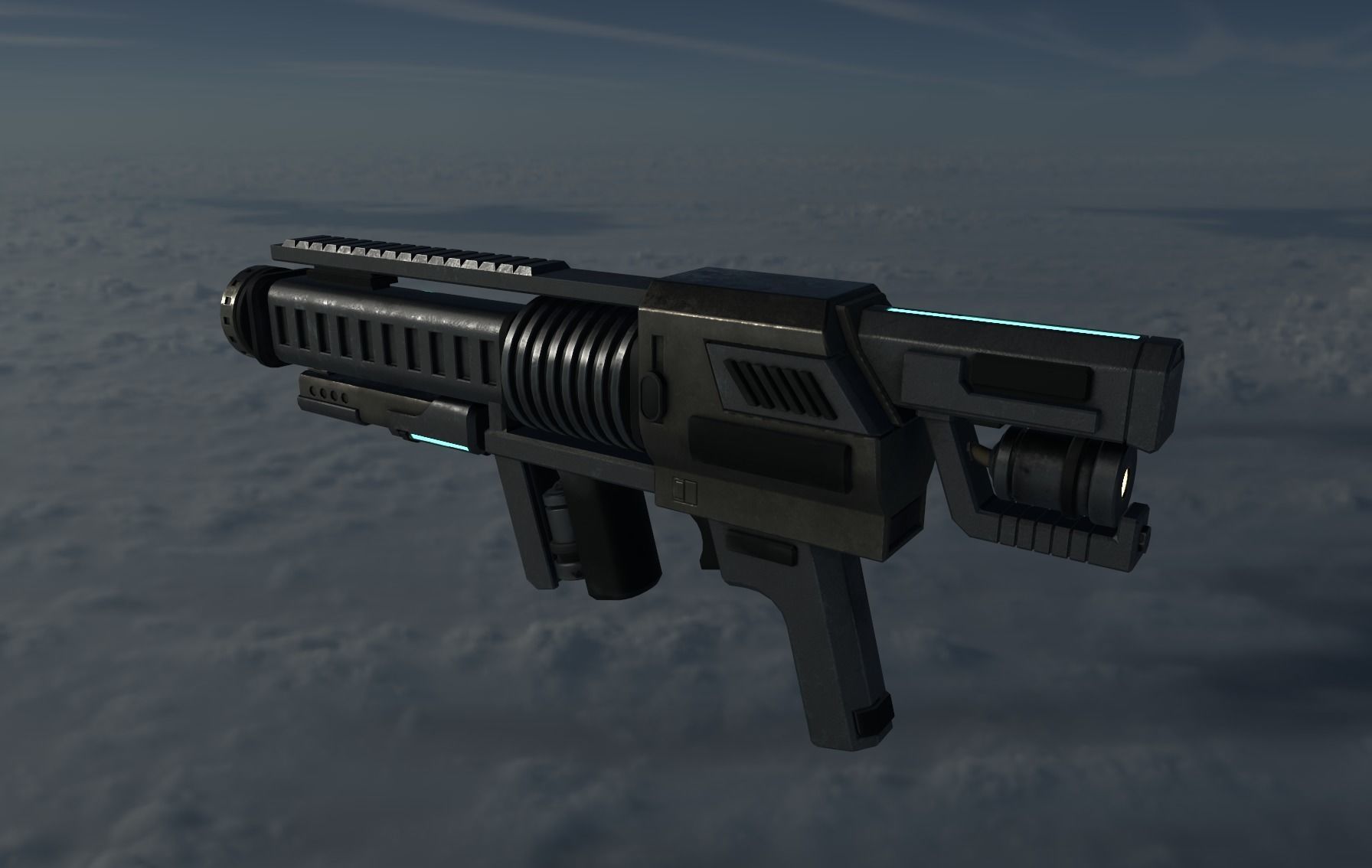 Sci-fi Weapon Low-poly 3D model_4