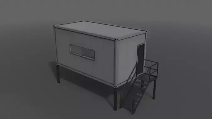 PBR Container House AB 20ft V5 Low-poly 3D model