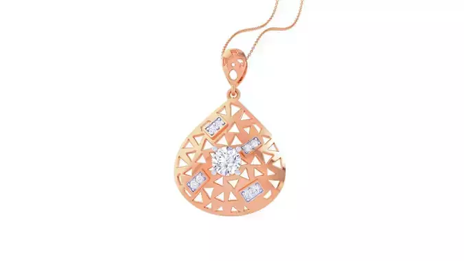 Wire Mesh Solitaire High Jewelry Pendant Earrings Set