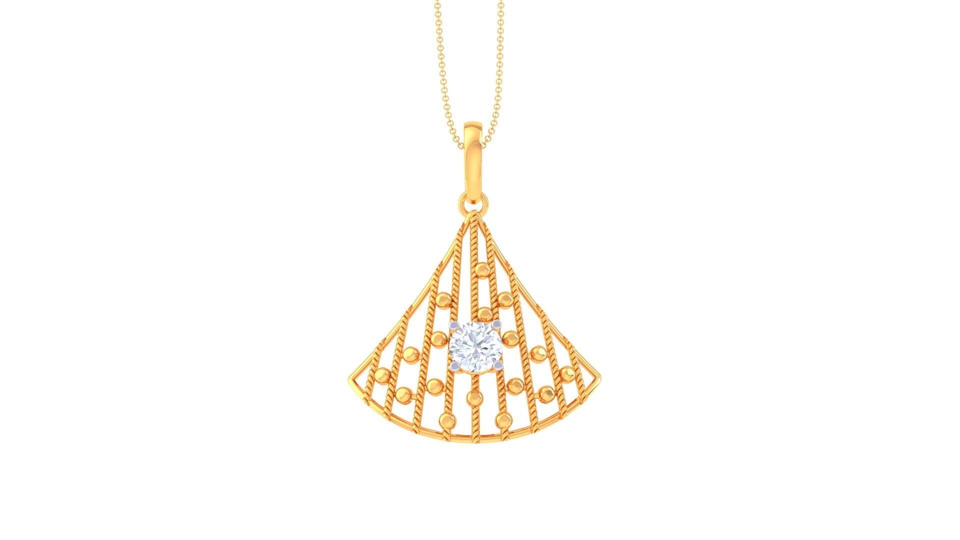 Wire Mesh Solitaire High Jewelry Pendant Earrings Set 3D print model_20