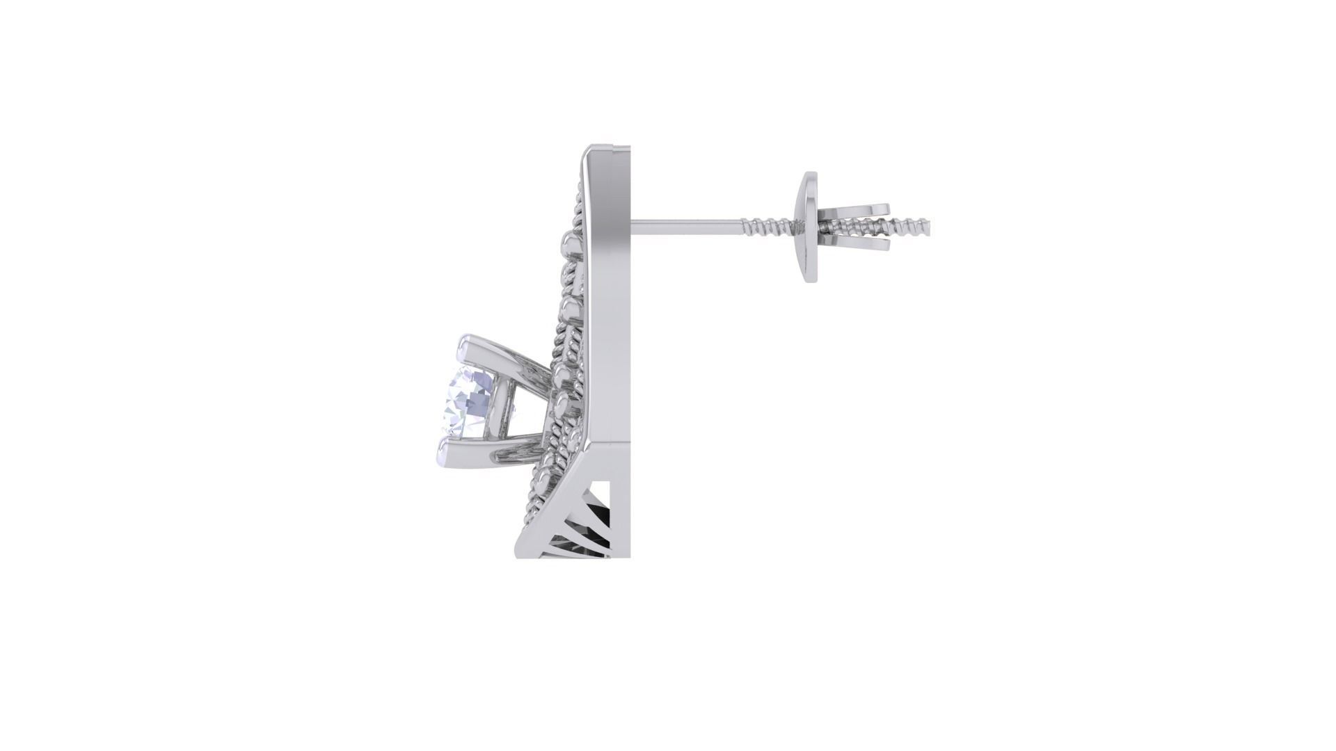 Wire Mesh Solitaire High Jewelry Pendant Earrings Set 3D print model_12