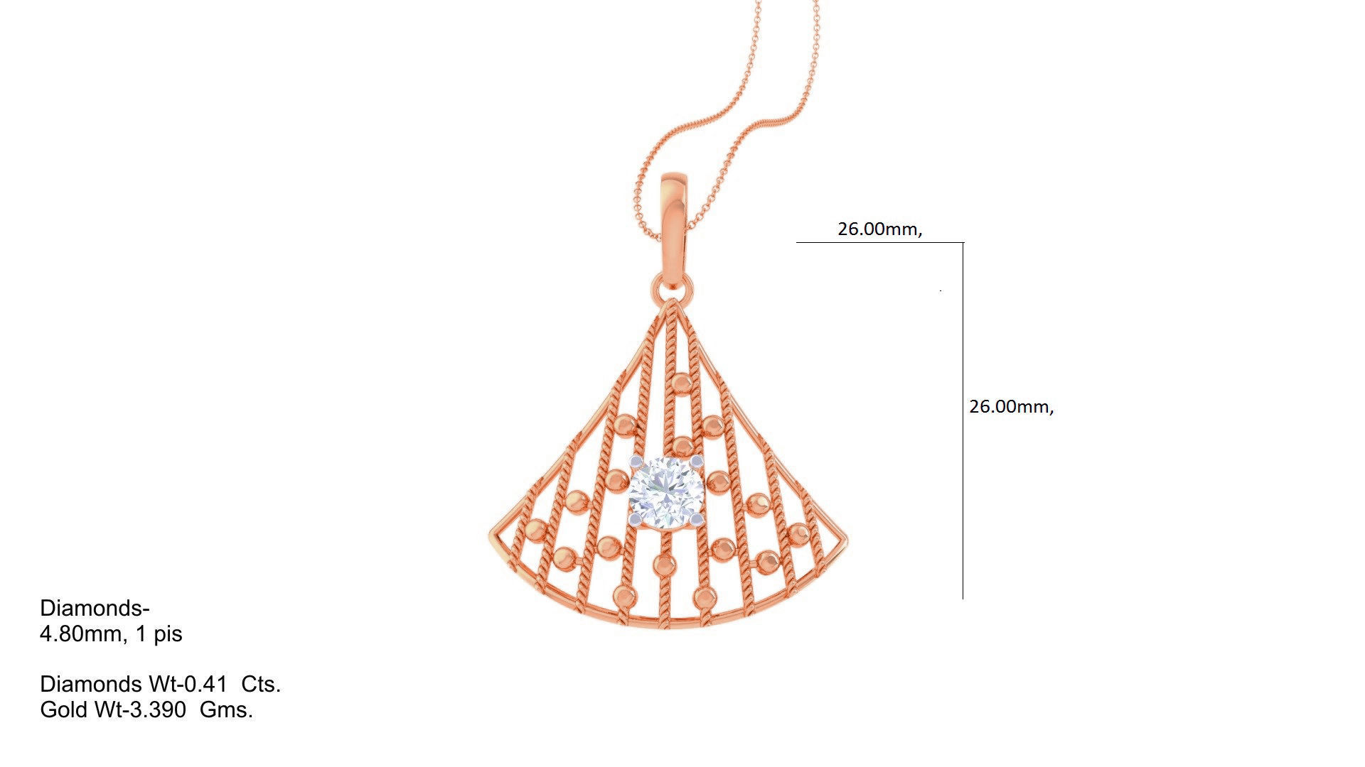 Wire Mesh Solitaire High Jewelry Pendant Earrings Set 3D print model_17