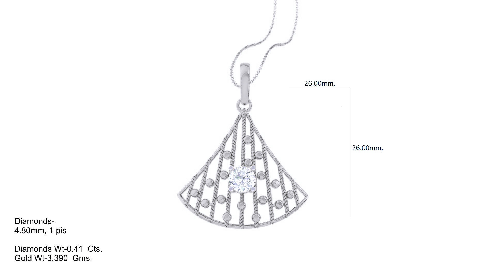 Wire Mesh Solitaire High Jewelry Pendant Earrings Set 3D print model_15