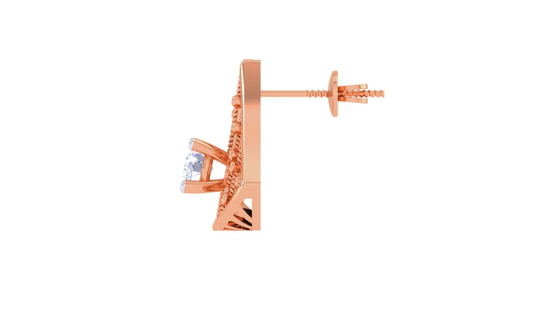 Wire Mesh Solitaire High Jewelry Pendant Earrings Set 3D print model_13