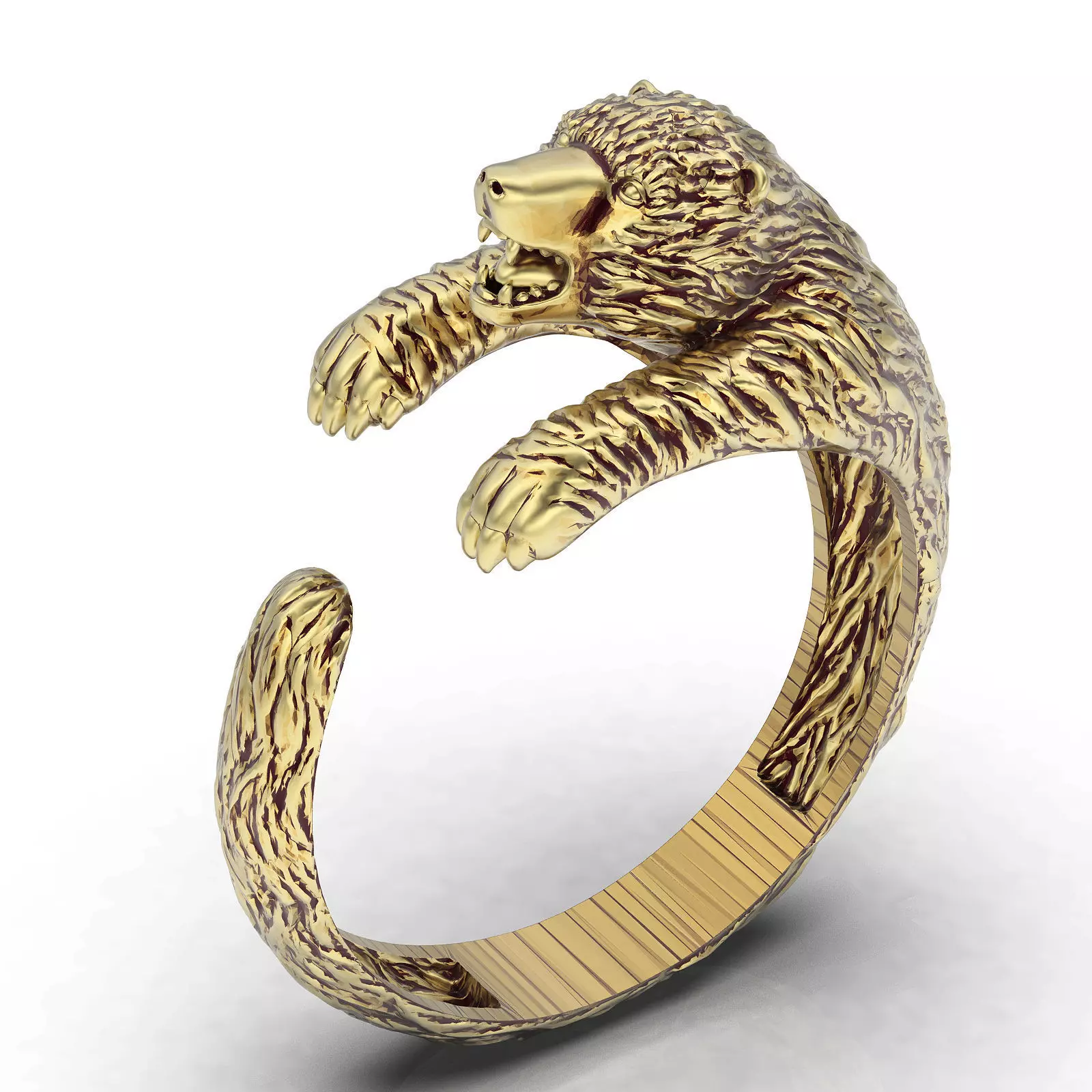 Bear ring silver gold jewelry 3d printable model 3D print model