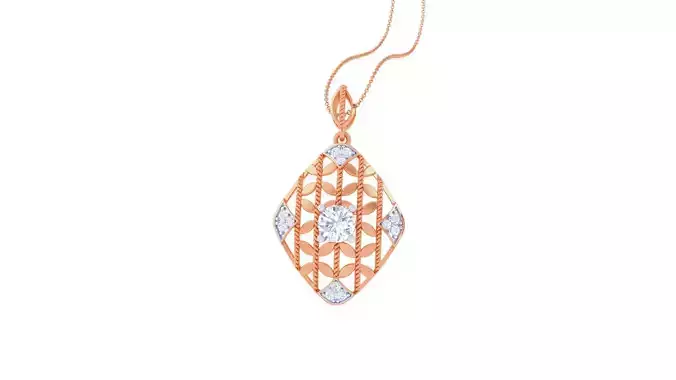 Wire Mesh Solitaire High Jewelry Pendant Earrings Set