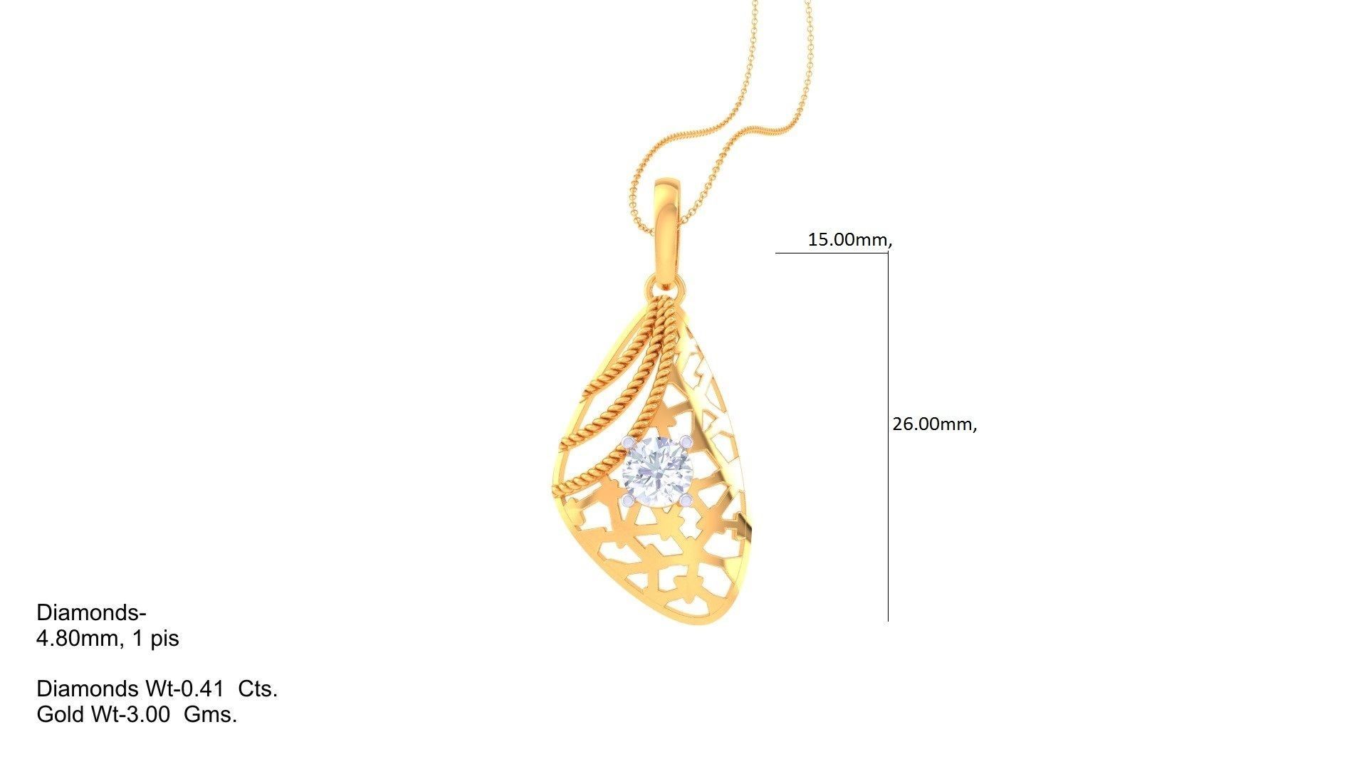 Wire Mesh Solitaire High Jewelry Pendant Earrings Set 3D print model_15