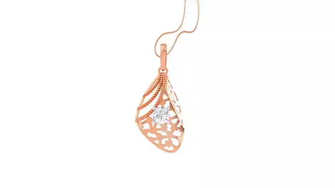 Wire Mesh Solitaire High Jewelry Pendant Earrings Set