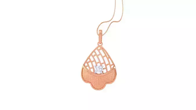 Wire Mesh Solitaire High Jewelry Pendant Earrings Set