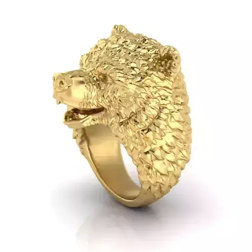 Bear head 3d ring sculpture  3D print model