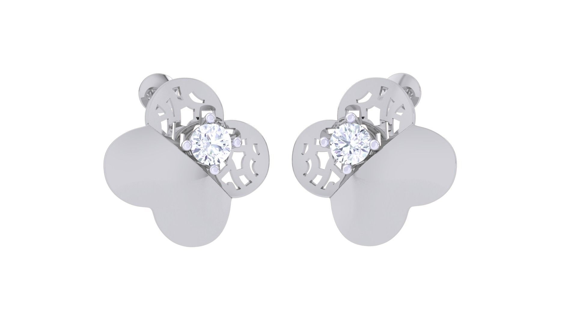 Wire Mesh Ultra Vision Solitaire Pendant Earrings Set 3dm stl  3D print model_6