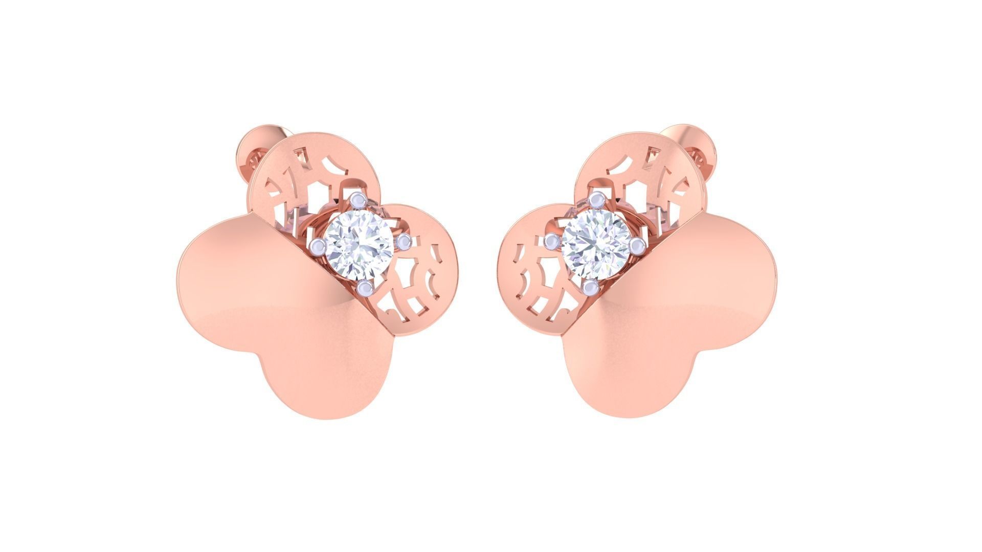 Wire Mesh Ultra Vision Solitaire Pendant Earrings Set 3dm stl  3D print model_5