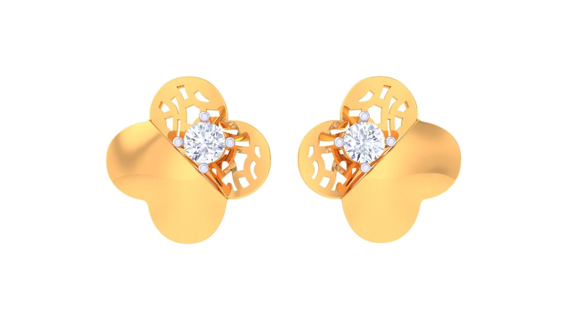 Wire Mesh Ultra Vision Solitaire Pendant Earrings Set 3dm stl  3D print model_8