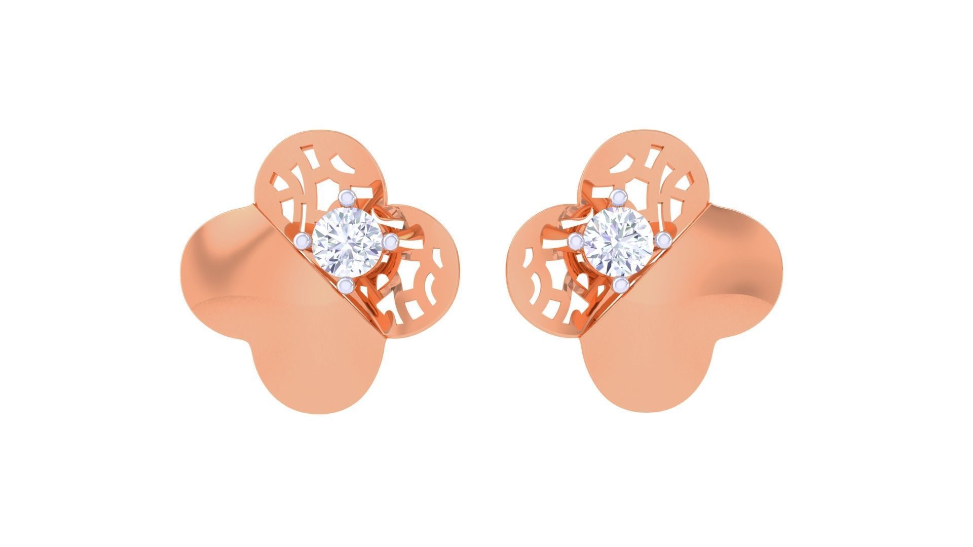 Wire Mesh Ultra Vision Solitaire Pendant Earrings Set 3dm stl  3D print model_9