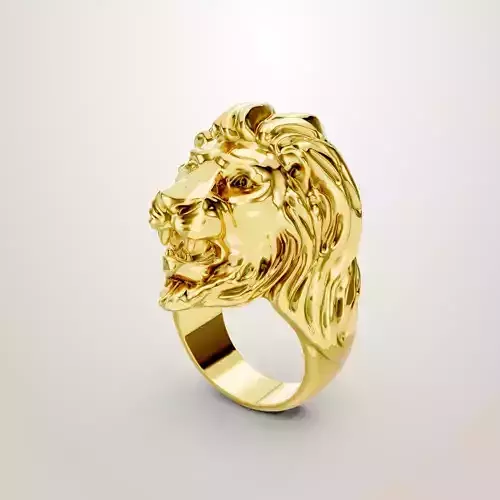 Lion head 3d ring