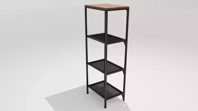Open Shelf Unit  Black 50x136 cm