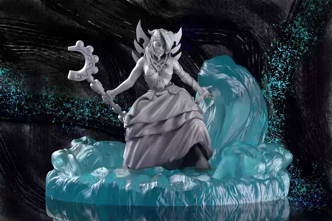 Delana the Water Mage Roleplay and Tabletop Miniature