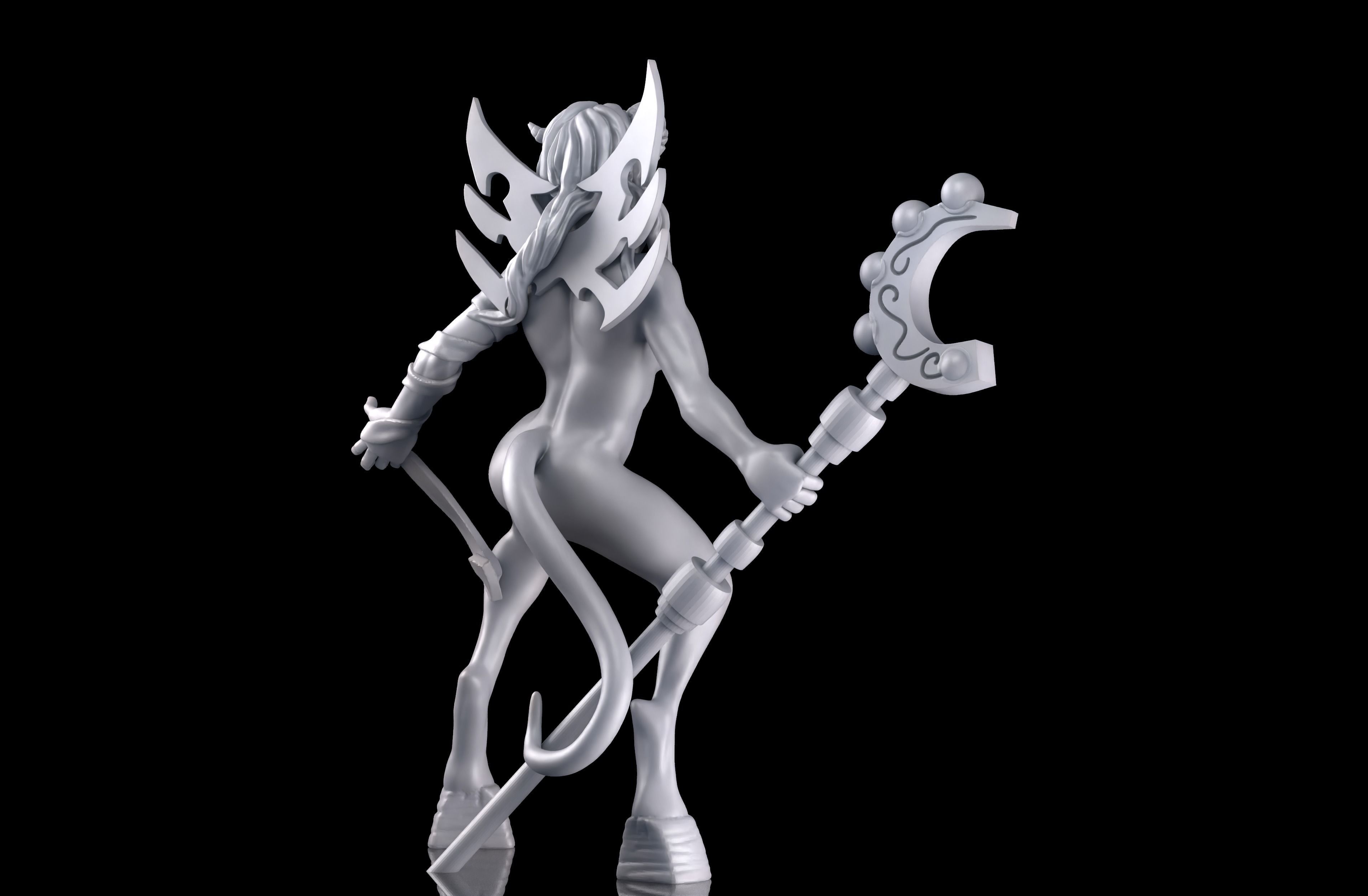 Delana the Water Mage Roleplay and Tabletop Miniature 3D print model_3