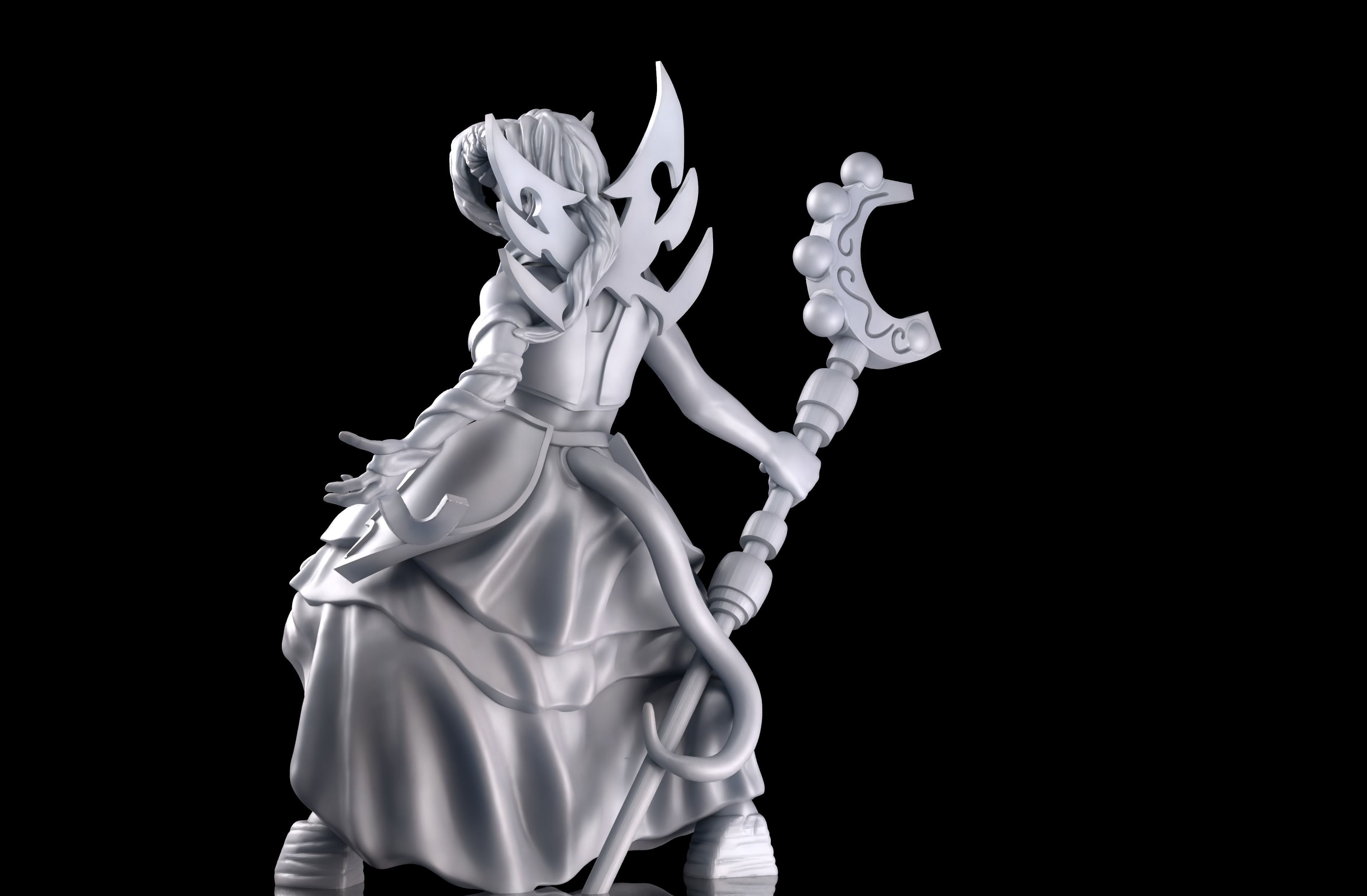 Delana the Water Mage Roleplay and Tabletop Miniature 3D print model_1
