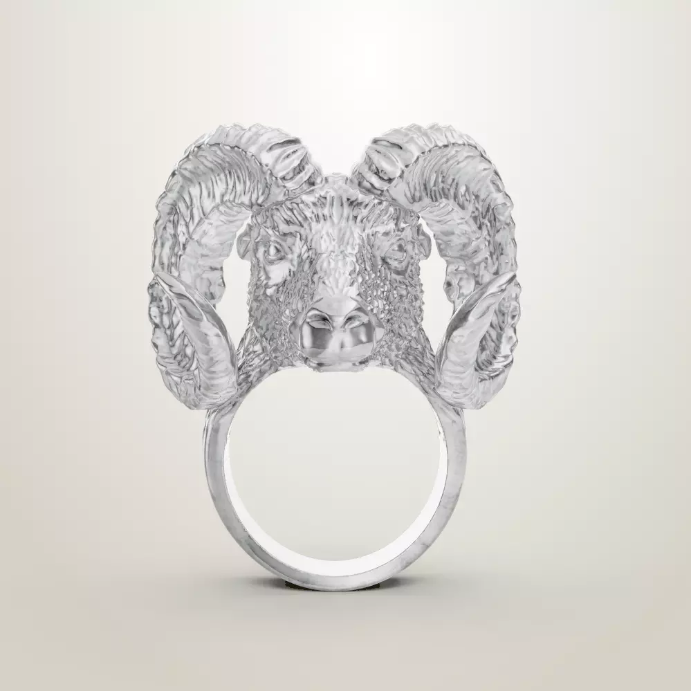 Ram head 3d ring 3D print model_1
