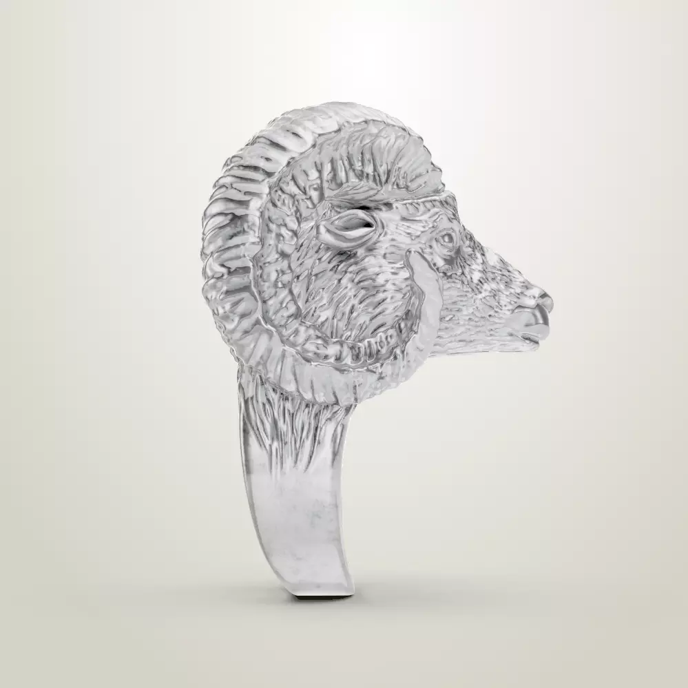 Ram head 3d ring 3D print model_2