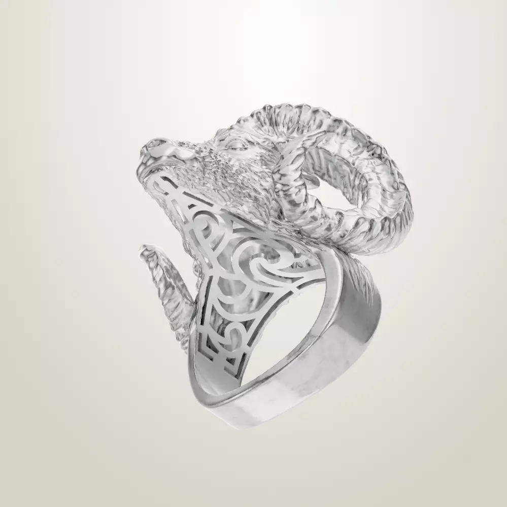 Ram head 3d ring 3D print model_3