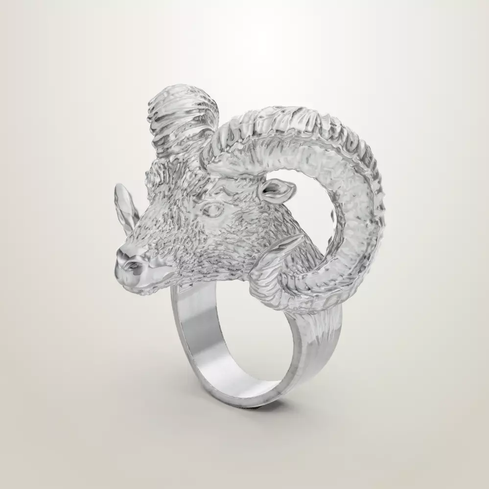 Ram head 3d ring 3D print model_0