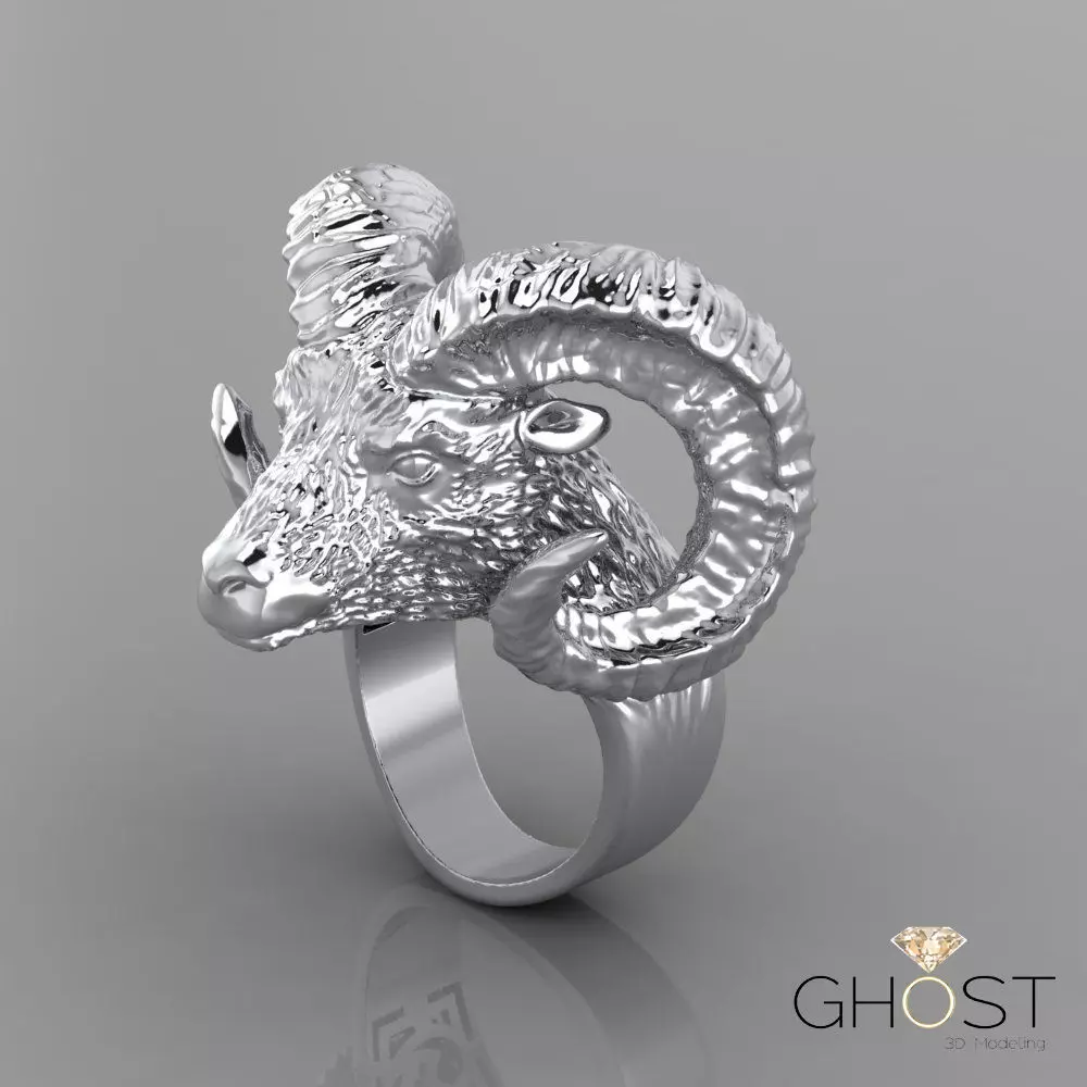 Ram head 3d ring 3D print model_11