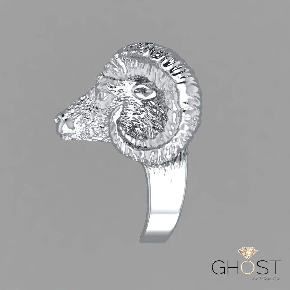 Ram head 3d ring 3D print model_12