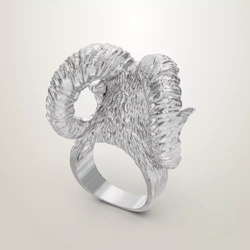 Ram head 3d ring 3D print model_5