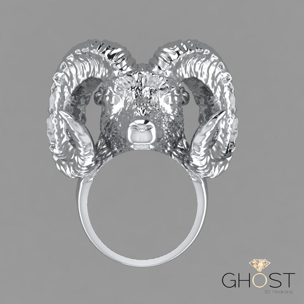 Ram head 3d ring 3D print model_13