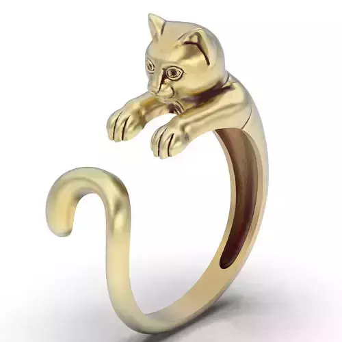 cat ring silver gold jewelry printable 3d MODEL