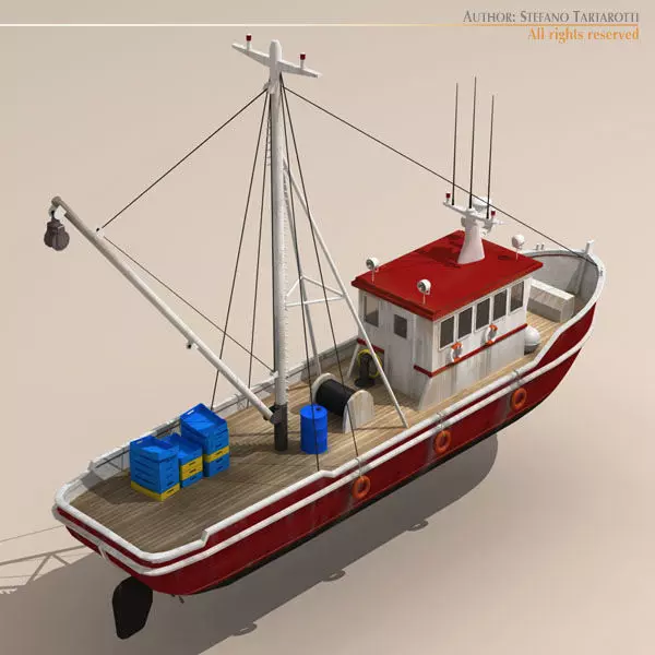 Fishing boat 3D model_0