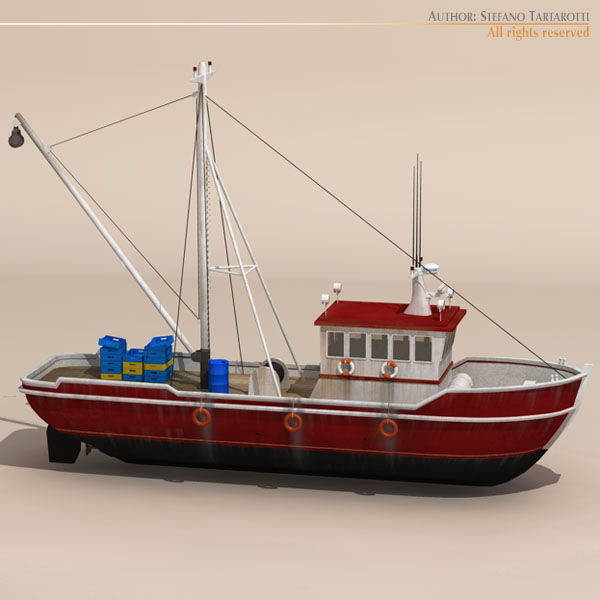Fishing boat 3D model_1